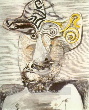 パブロ・ピカソ Painting - 帽子をかぶった男の胸像 1972年 パブロ・ピカソ